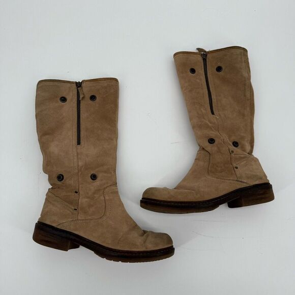 Manas Tan Suede Leather Faux Fur Lined Boots Size EU 38, US 7-7.5 - Picture 1 of 11